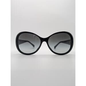 AUTH Chanel Vintage Caviar Coco Mark Oversized Sunglasses – Black w/ Gold accent